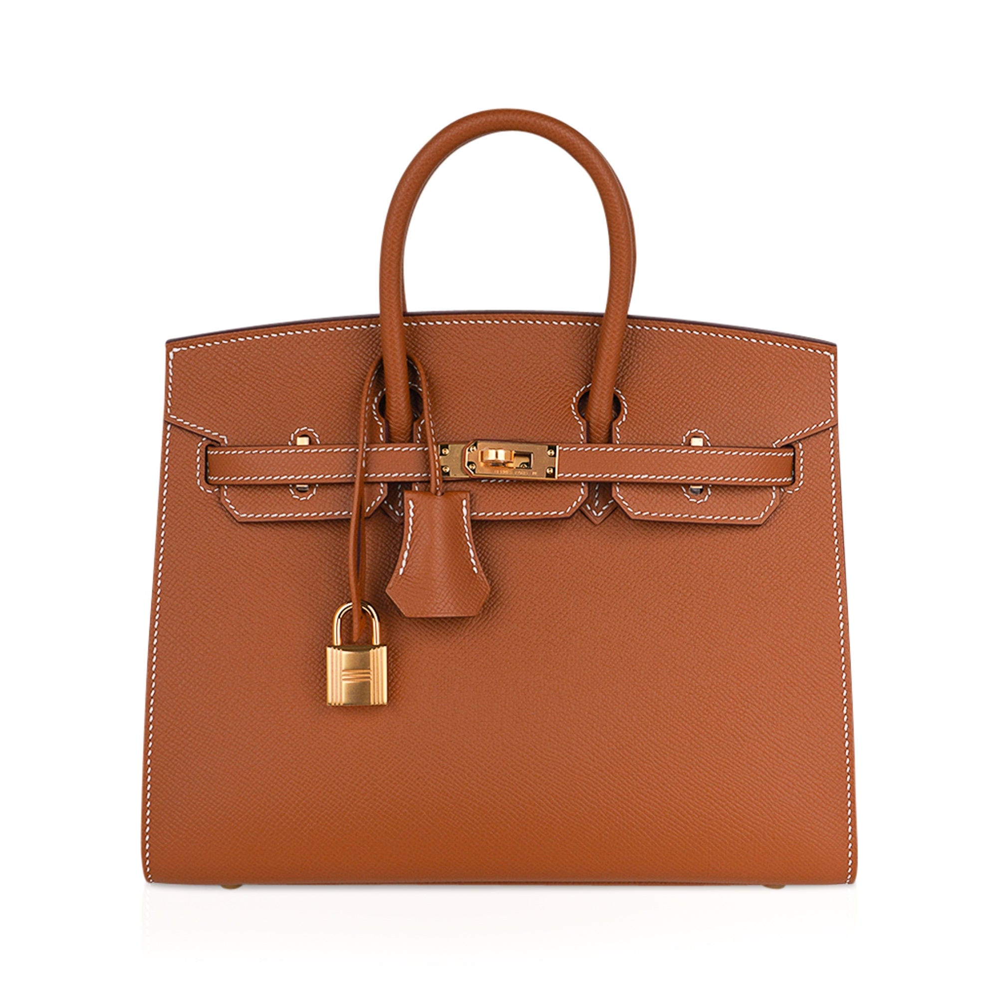 A totally hand stitched birkin 25cm bag in 37 gold epsom leather
