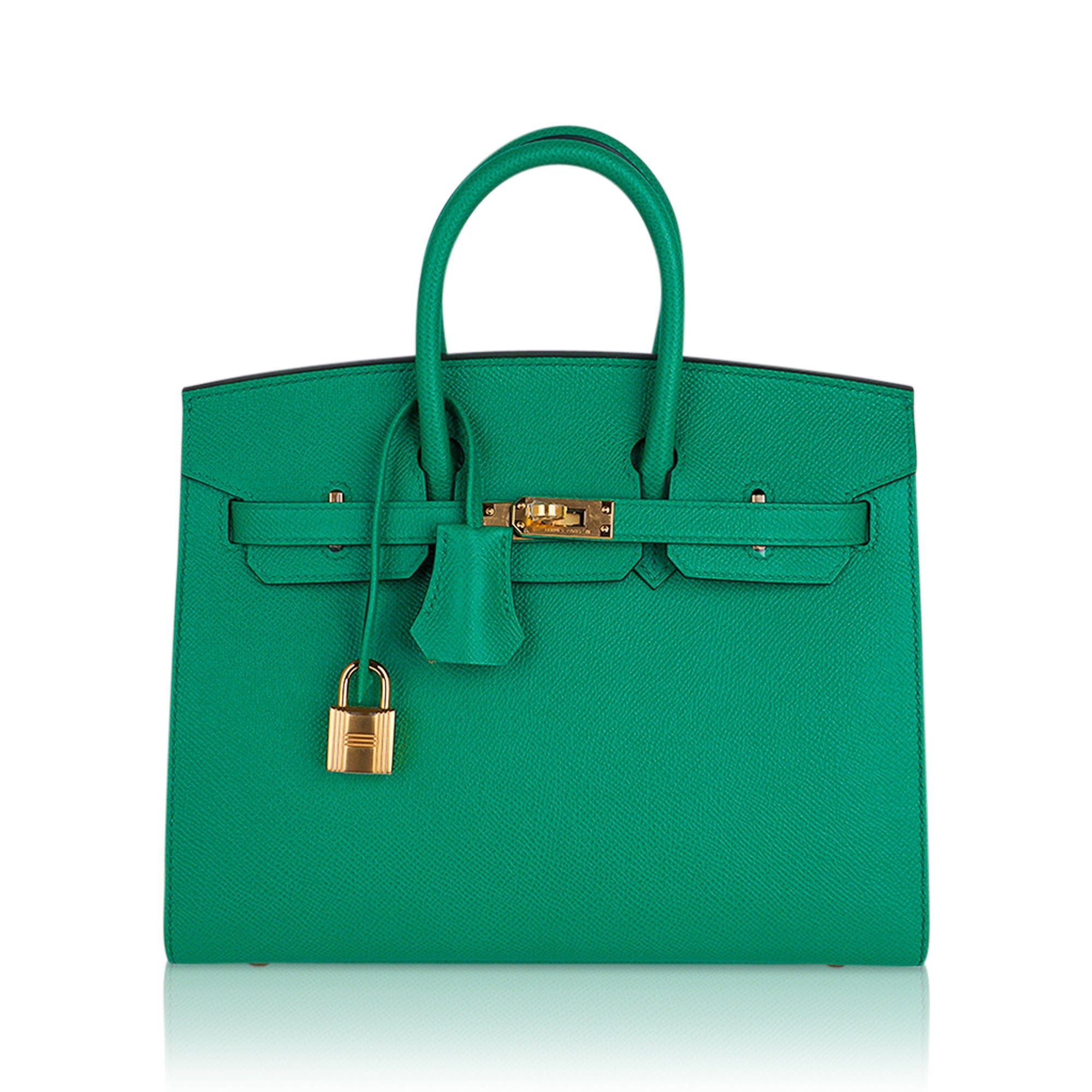 Hermes Birkin 25 Bag Sellier Vert Jade Epsom Leather with Gold Hardware