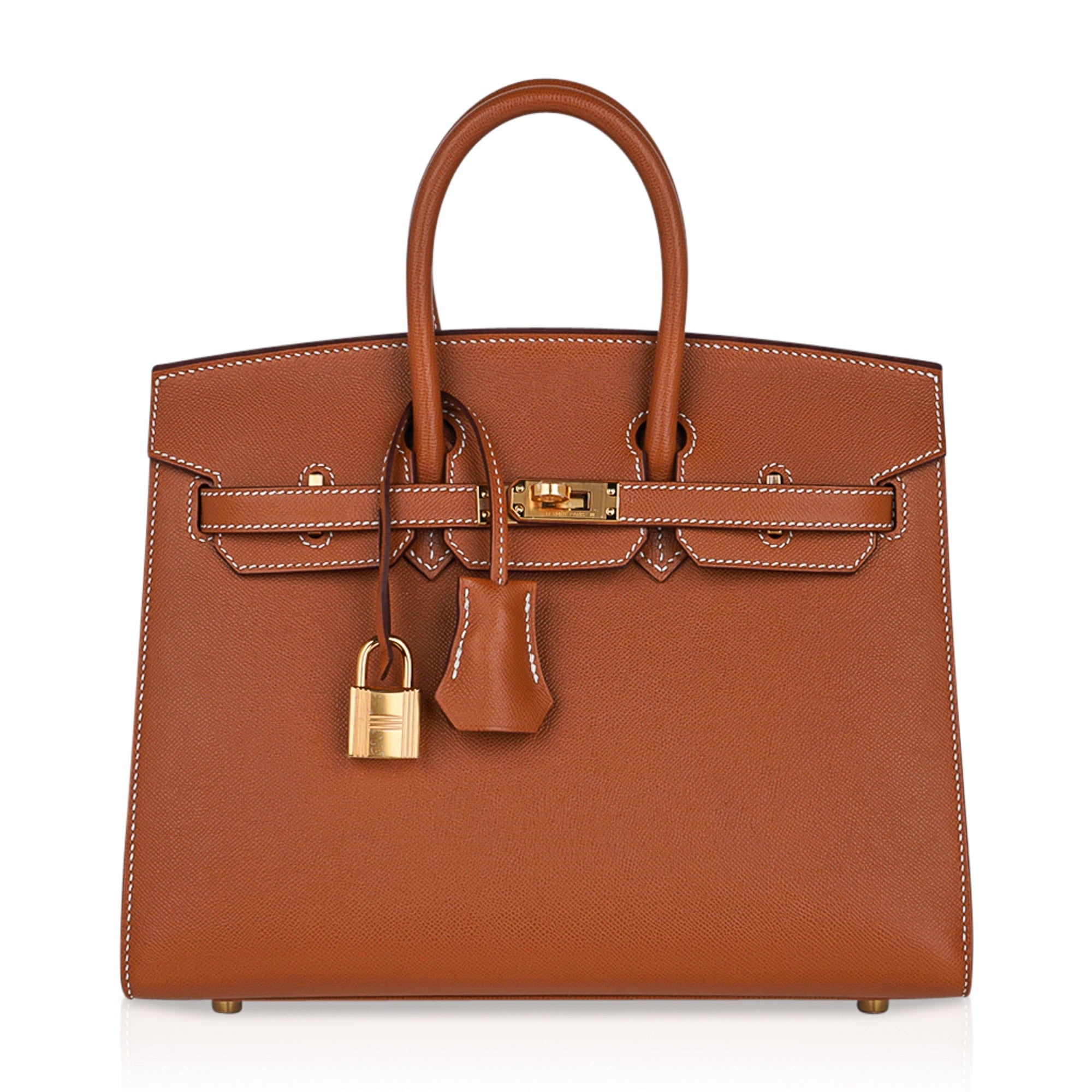 Hermes Birkin 25 Sellier Bag  Gold w/ Gold Hardware Veau Madame Leather