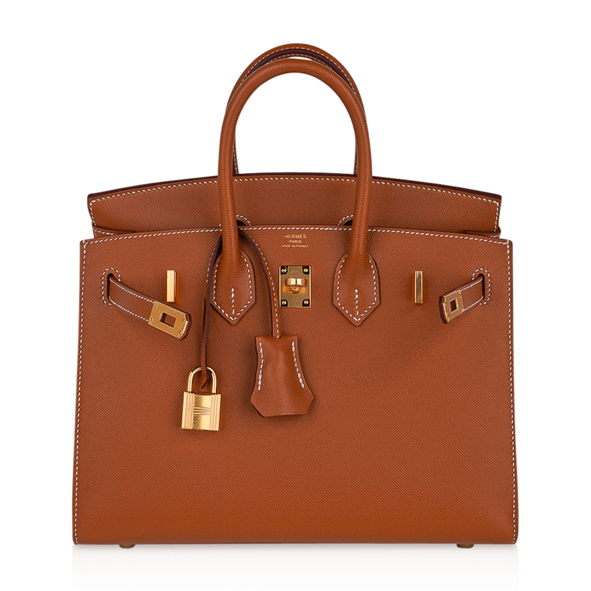 Hermes Birkin 25 Sellier Bag Gold Veau Madame Leather • MIGHTYCHIC