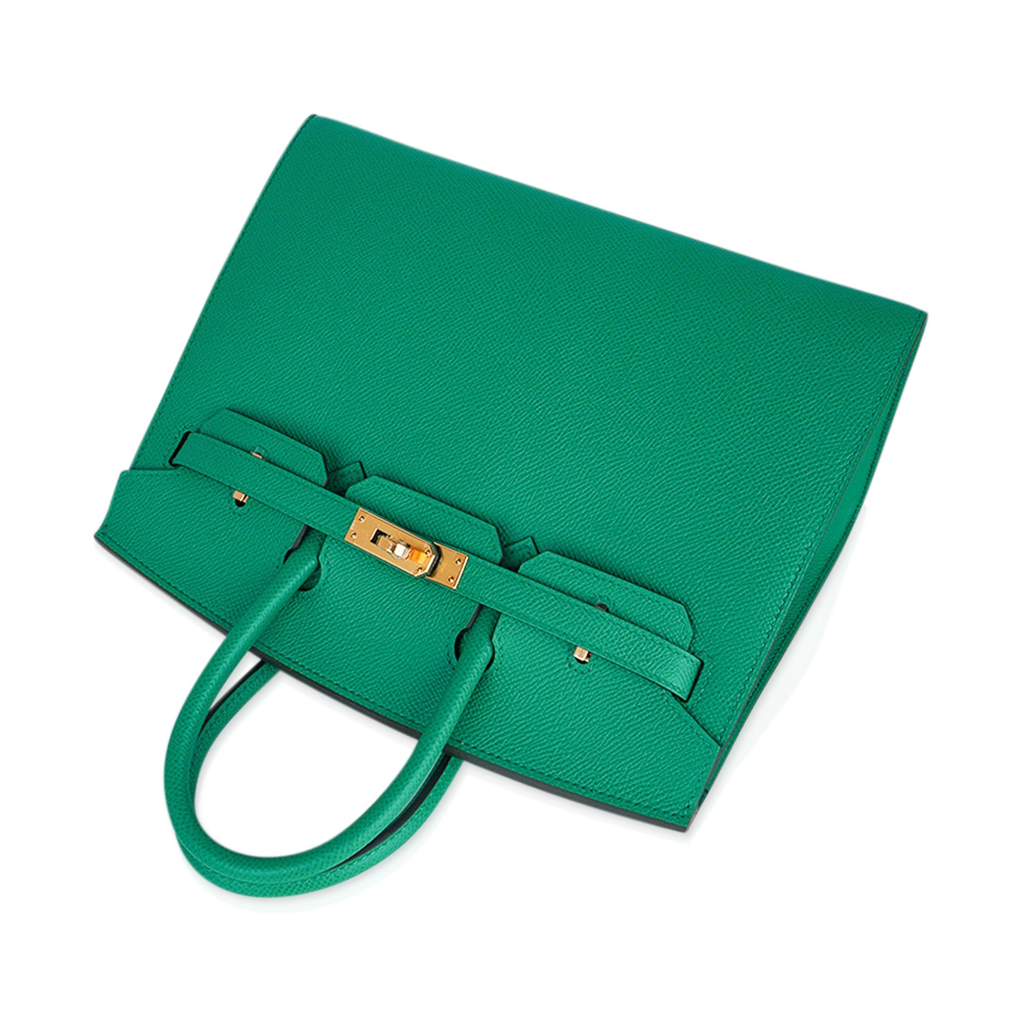 Hermes Birkin 25 Bag Sellier Vert Jade Epsom Leather with Gold Hardware