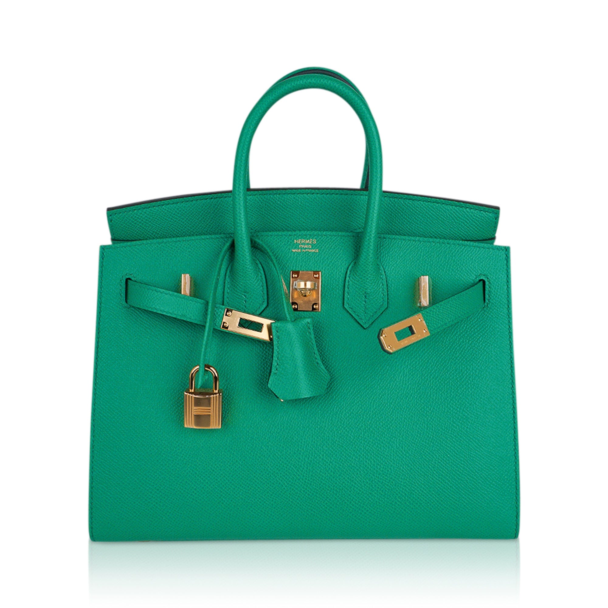 Hermes Birkin 25 Sellier Vert Jade Bag Gold Hardware Epsom Leather –  Mightychic