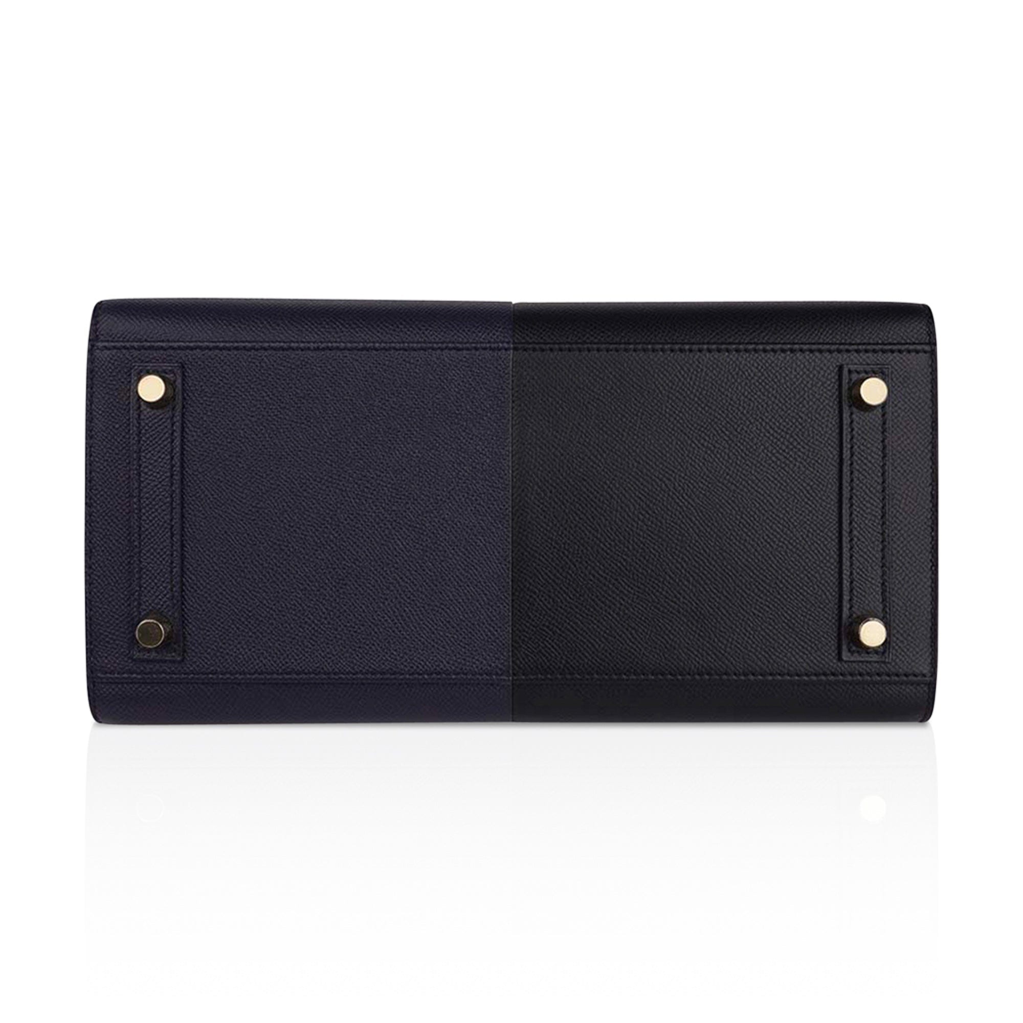 Hermes Birkin 30 Sellier Casaque Noir / Bleu Indigo / Bleu Frida Epsom Bag  Gold Limited Edition