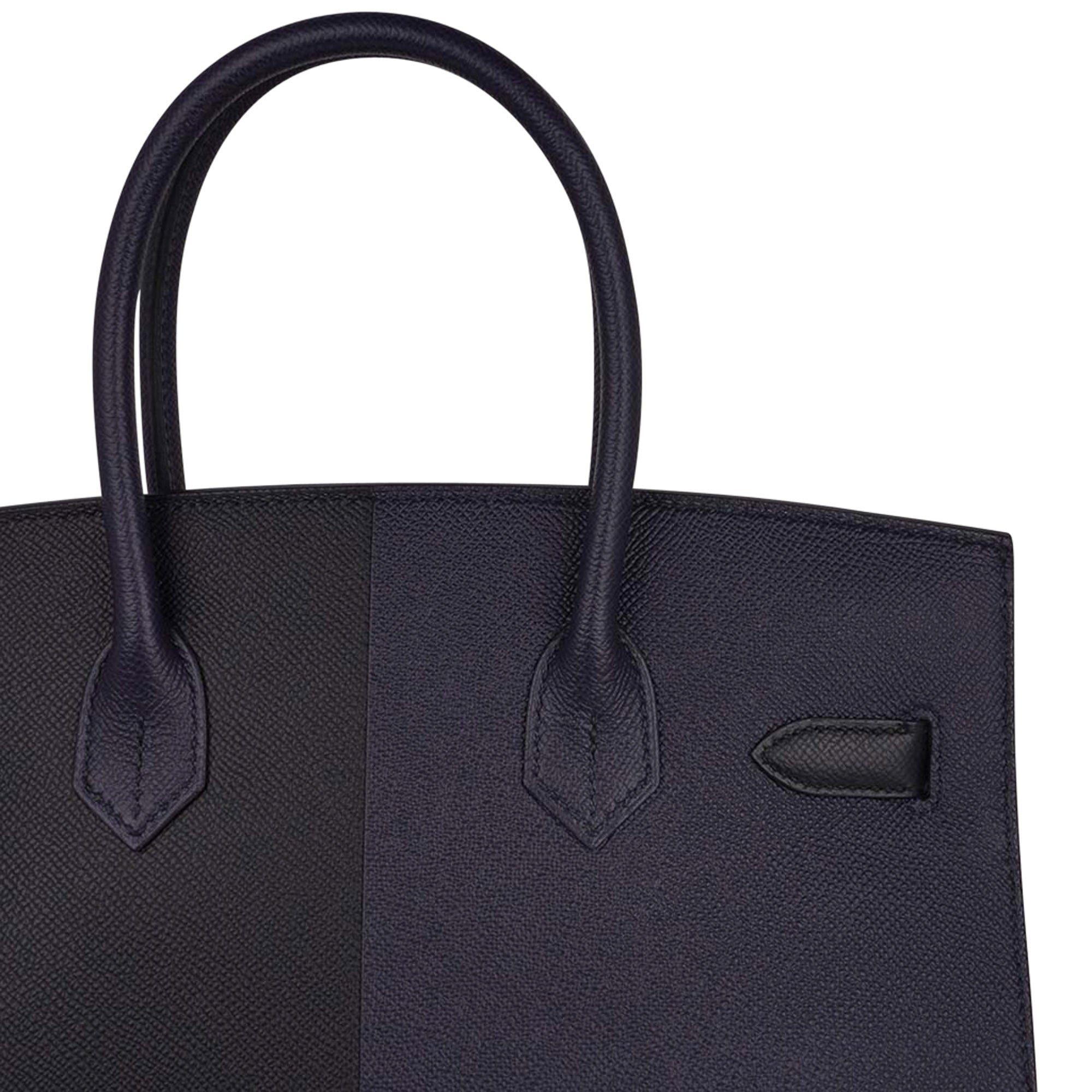 Hermes Birkin Sellier Casaque bag 30 Etoupe grey/Sesame/Blue