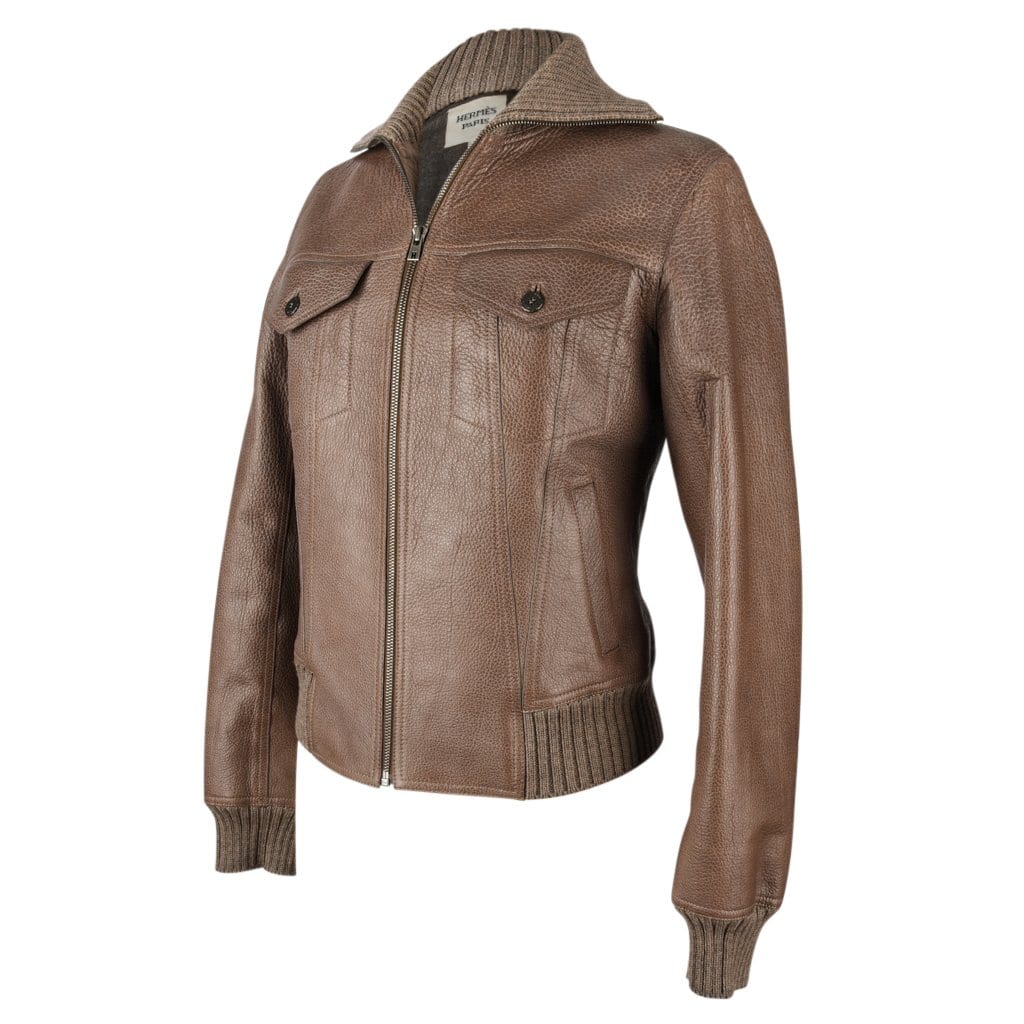 Premium Men's Leather Biker Jacket, Hermes
