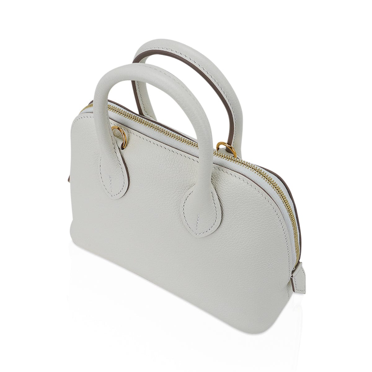 Hermes Mini Bolide 1923 Bag Verso Mushroom & Biscuit Evercolor Leather –  Mightychic