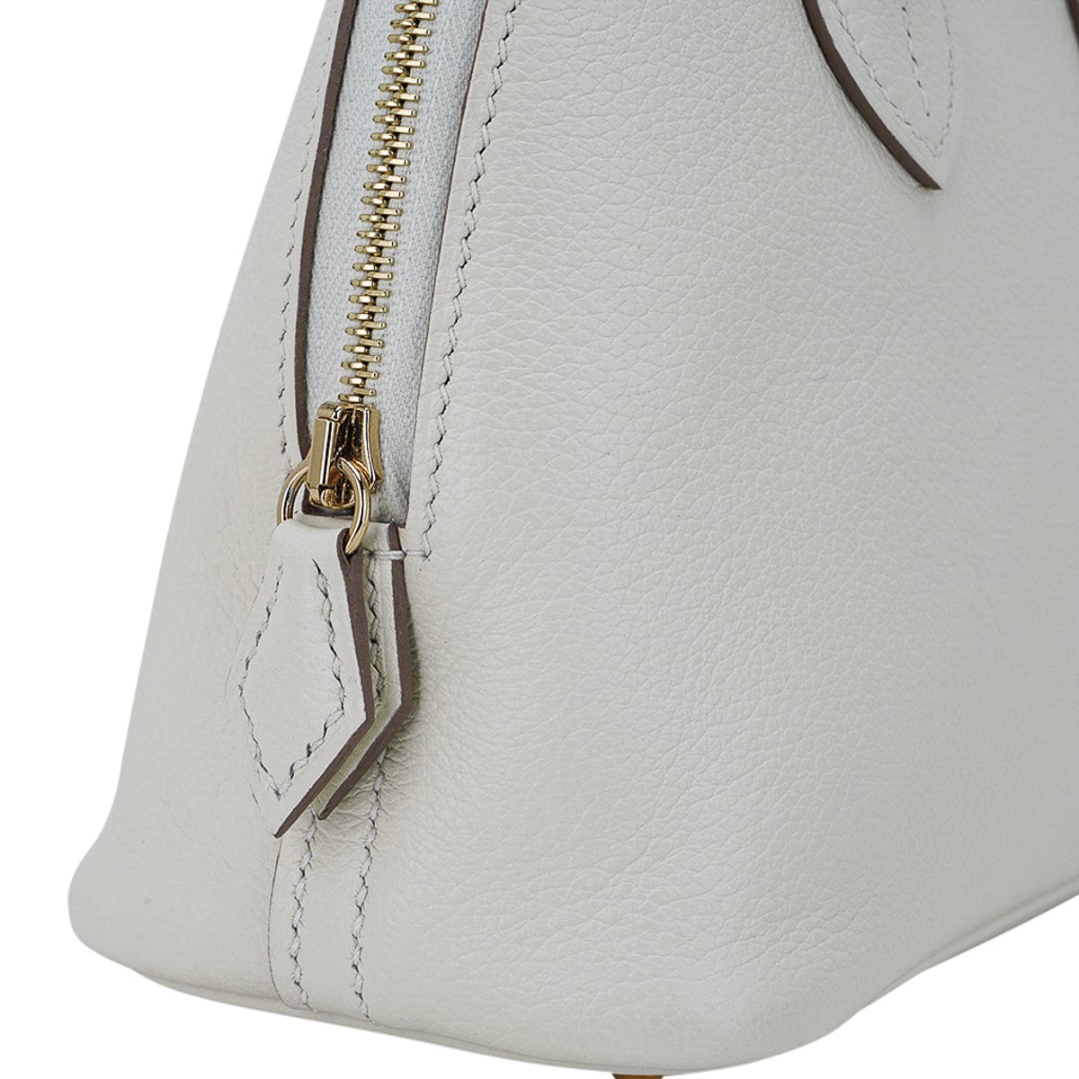 HERMÈS Bolide 1923 Mini crossbody bag in White Evercolor leather