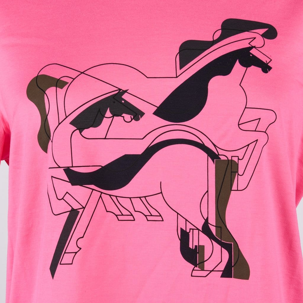 Hermes Men's T-Shirt Bubble Gum Brazilian Horses M New - mightychic