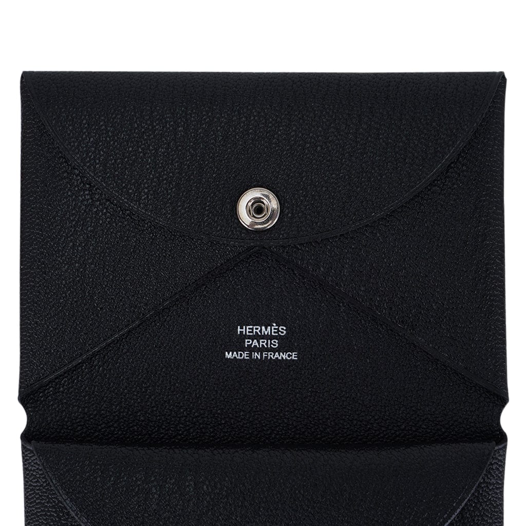 Hermes Calvi Duo Card Holder Nata Moulin a Vent Swift Leather – Mightychic