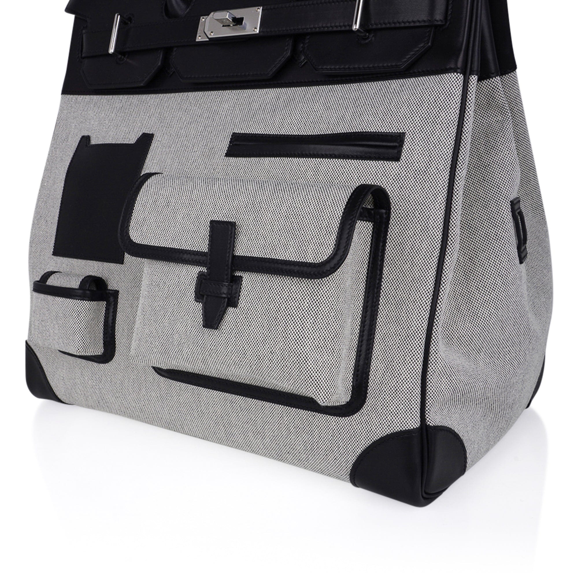 Hermes Haut A Courroies 40 Cargo Bag AA Ecru-Noir/Noir | Hermes Bags