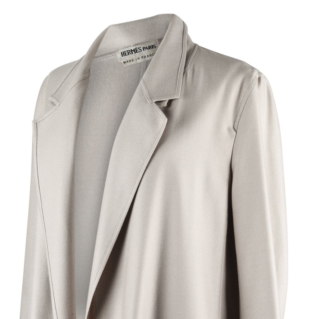Hermes Coat Cashmere 2Piece Vest Coat Pearl Gray 40 / 6 - mightychic