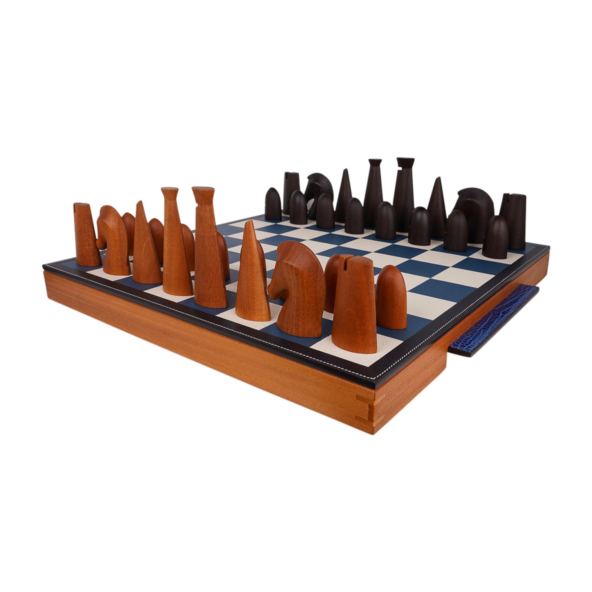 Hermes Samarcande Chess Set Sycamore Mahogany Crocodile Handles New w/ –  Mightychic