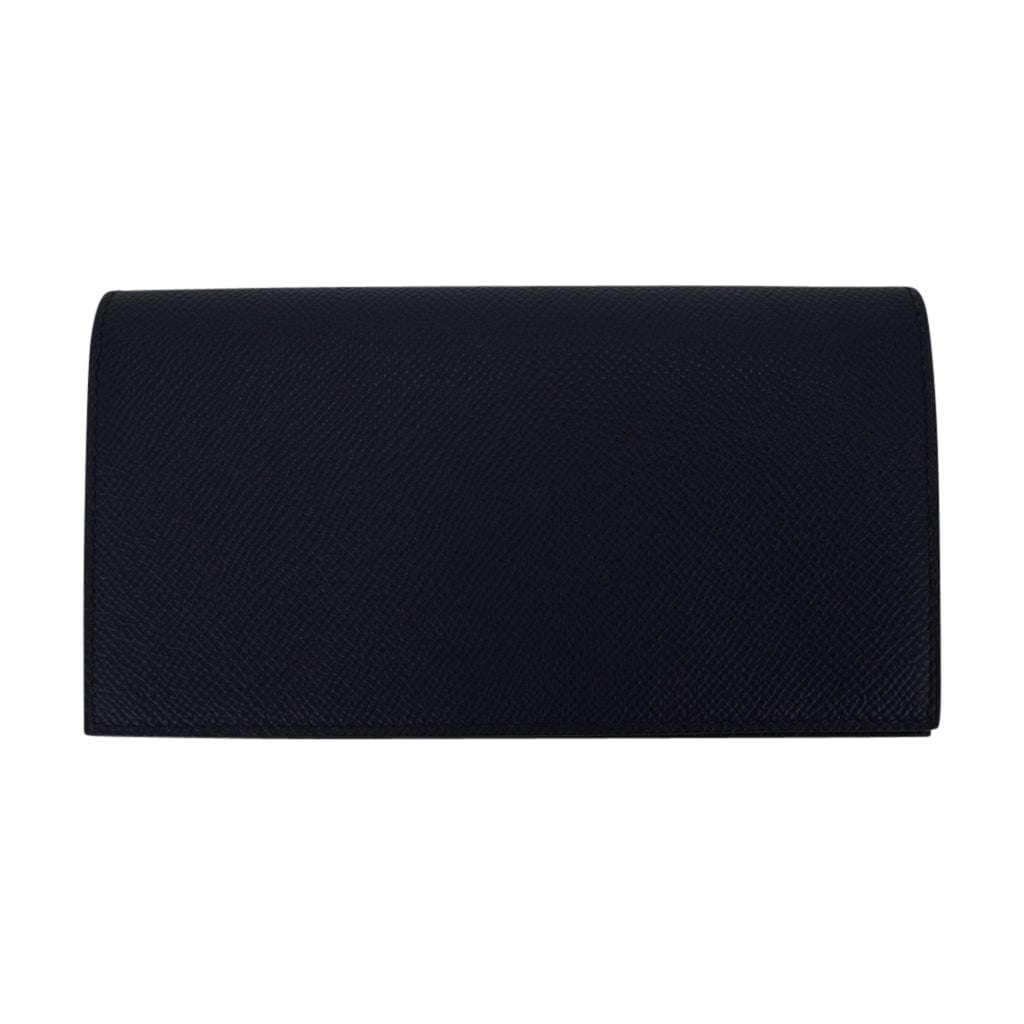 Hermes Citizen Twill Long Wallet Black Epsom Leather – Mightychic
