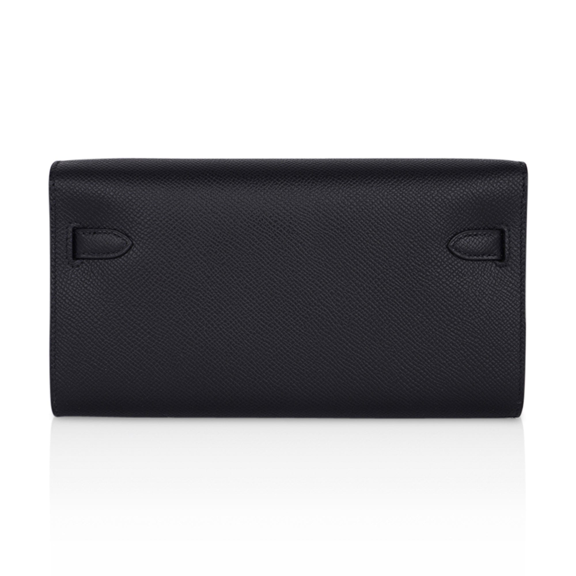Hermès Black Epsom Kelly To-Go Wallet Gold Hardware, 2020