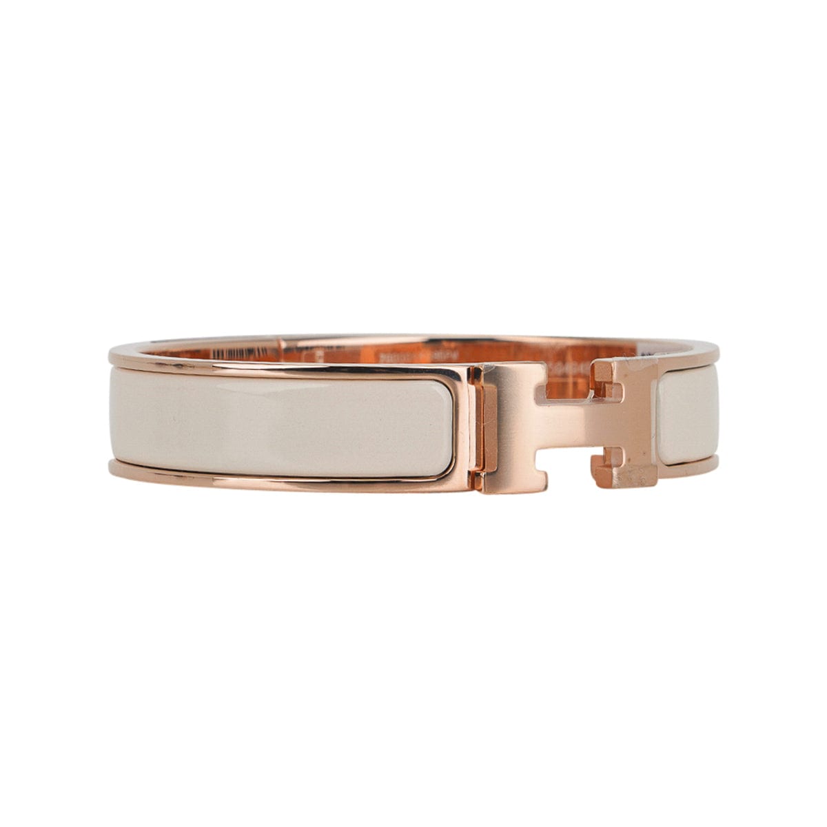 100%AUTH Hermes Wide Clic Clac H Bracelet Rose Nacarat Rose Gold HDW Size  PM