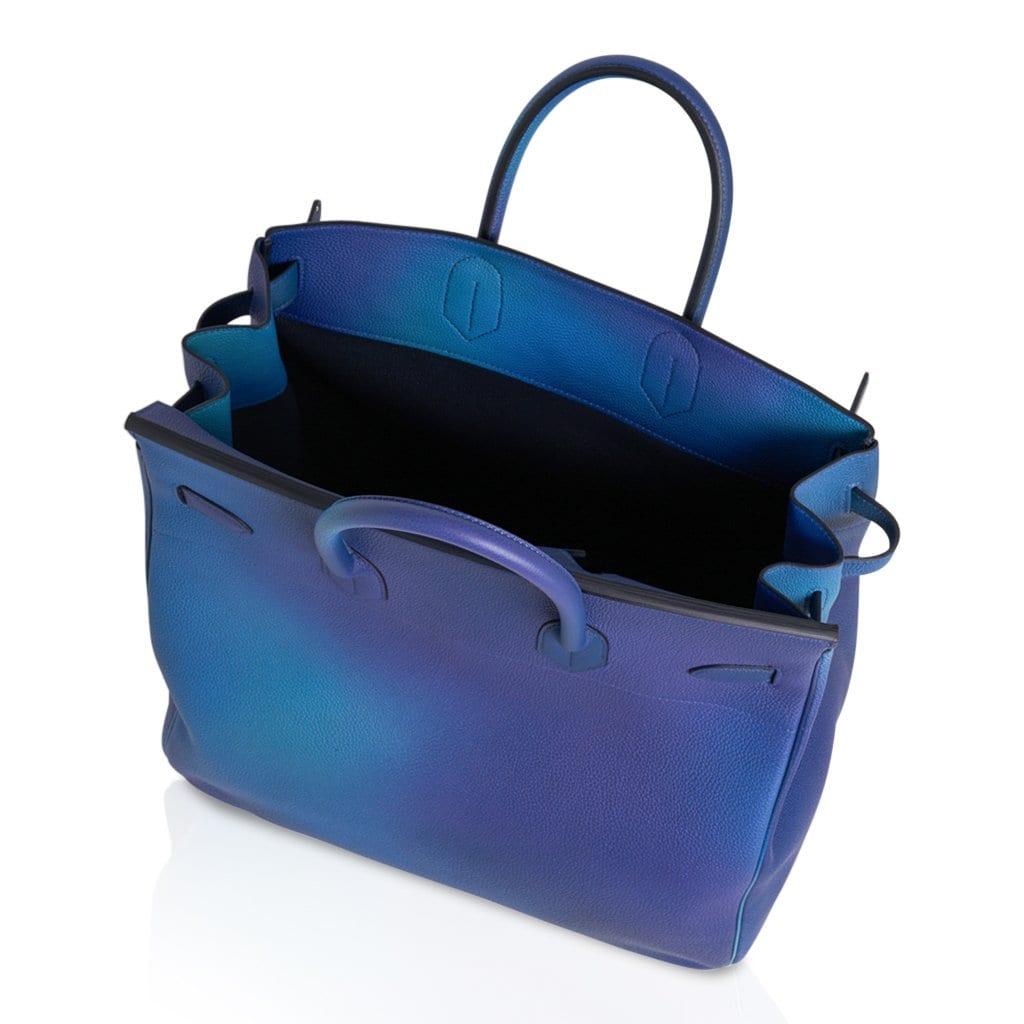 Hermes Hac Cosmos Birkin 50 Bag Blue Nuit / Violet Limited Edition at  1stDibs