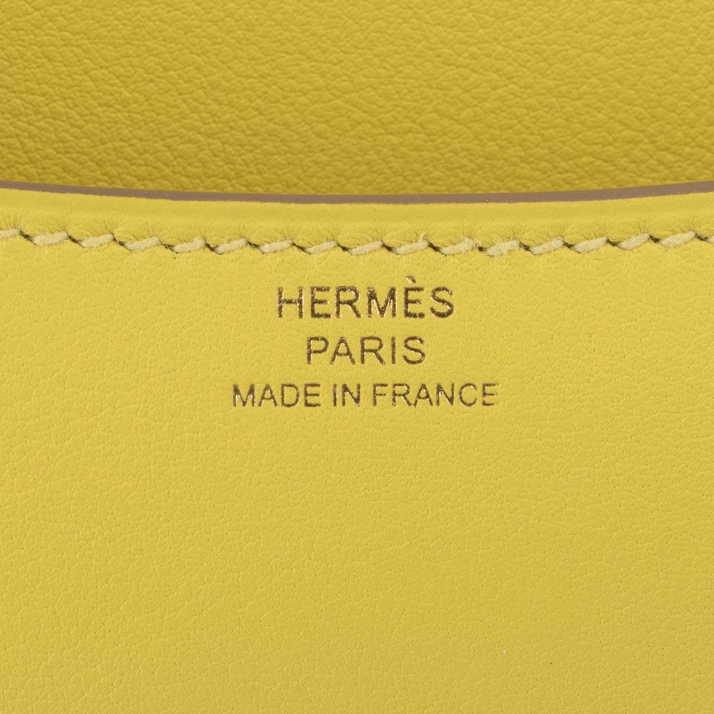 Hermes Constance Bag 18cm Lime Swift Gold Hardware