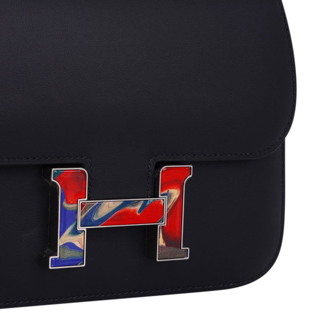 Hermes Constance Bag 18 Marbled Buckle Black Swift Limited Edition New / Box