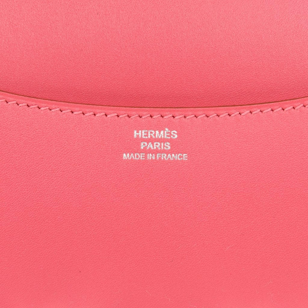 Hermes Constance Bag Rose Lipstick Pink 18 Mini III Veau Tadelakt - mightychic