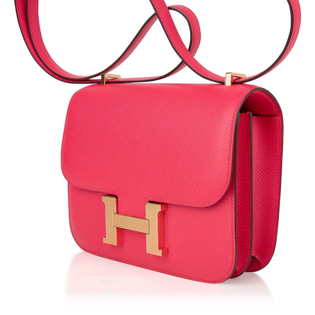 Hermes Red Epsom Leather Constance Mini 18 Shoulder Bag Hermes