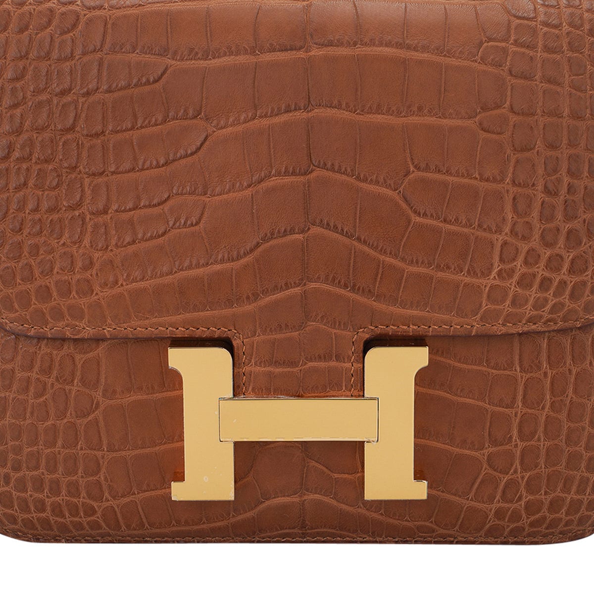 Hermes Mini Constance 1-18 Bag Gold Matte Alligator with Gold Hardware