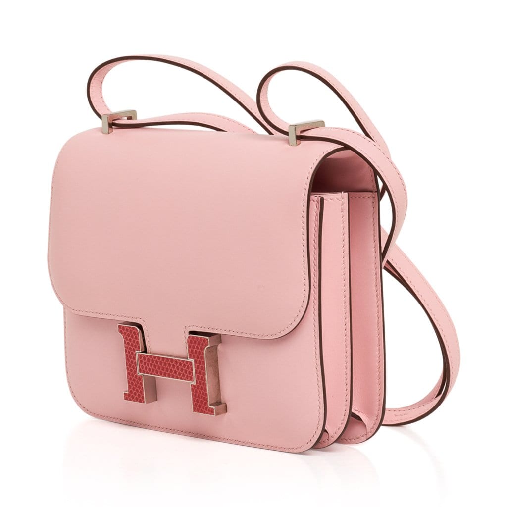 Hermes Constance 18 Mini Bag Rose Sakura Tadelakt Bougainvillea Lizard –  Mightychic