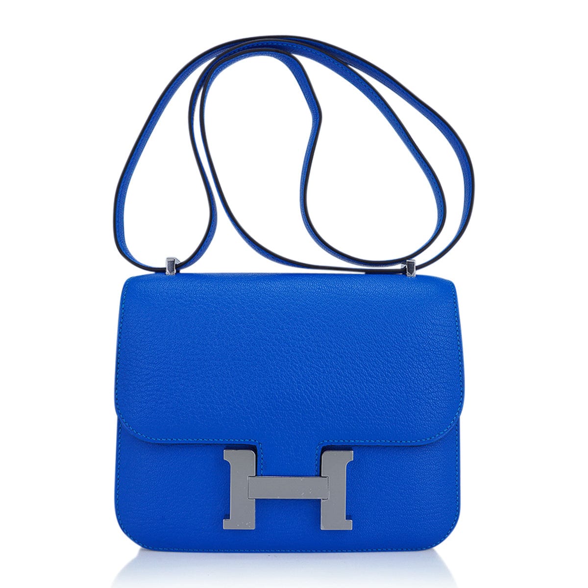 Hermes Blue Jean 35cm Birkin Leather Palladium Tote Satchel Chic and Sporty