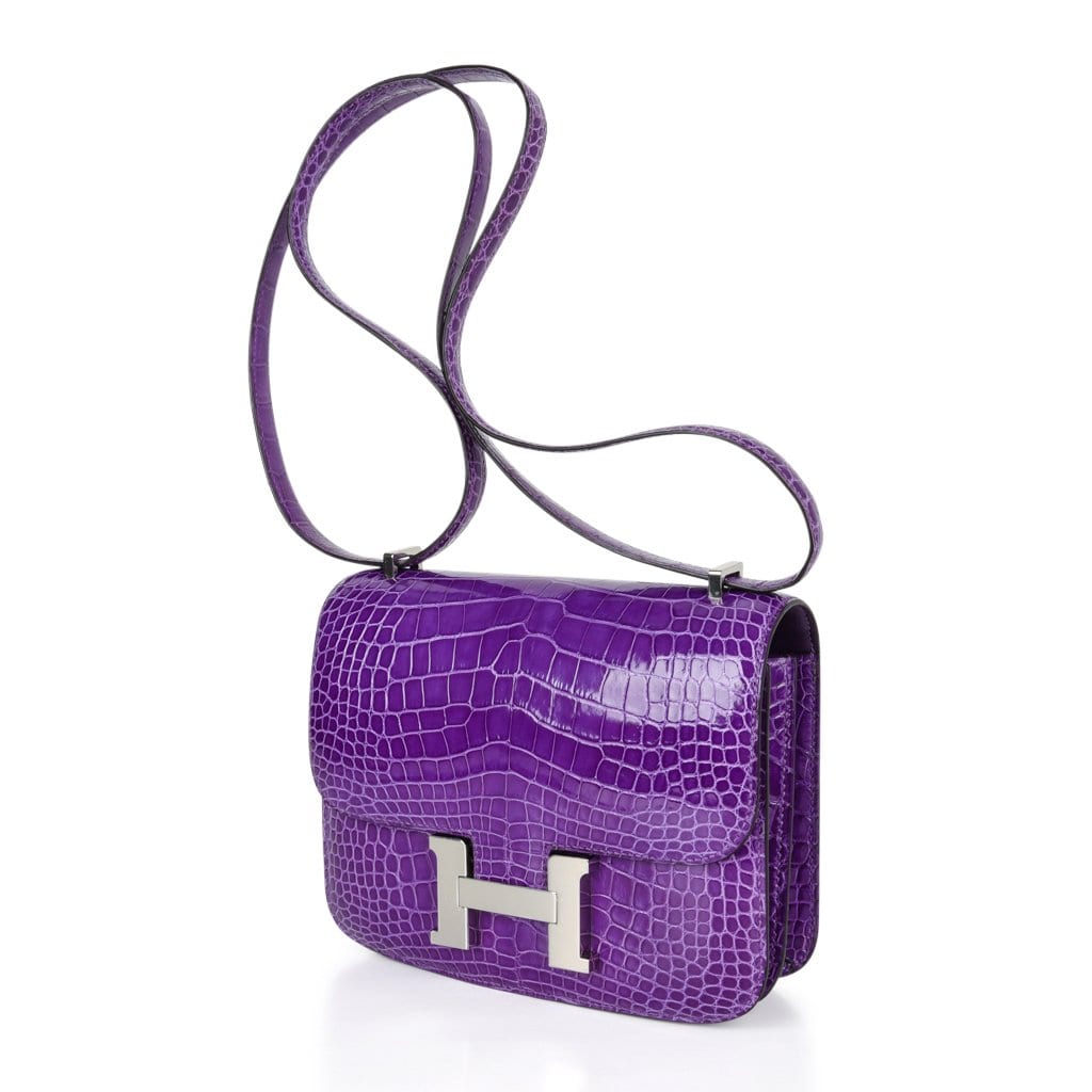 Hermes Constance 18 Bag Rare Ultra Violet Alligator Palladium – Mightychic