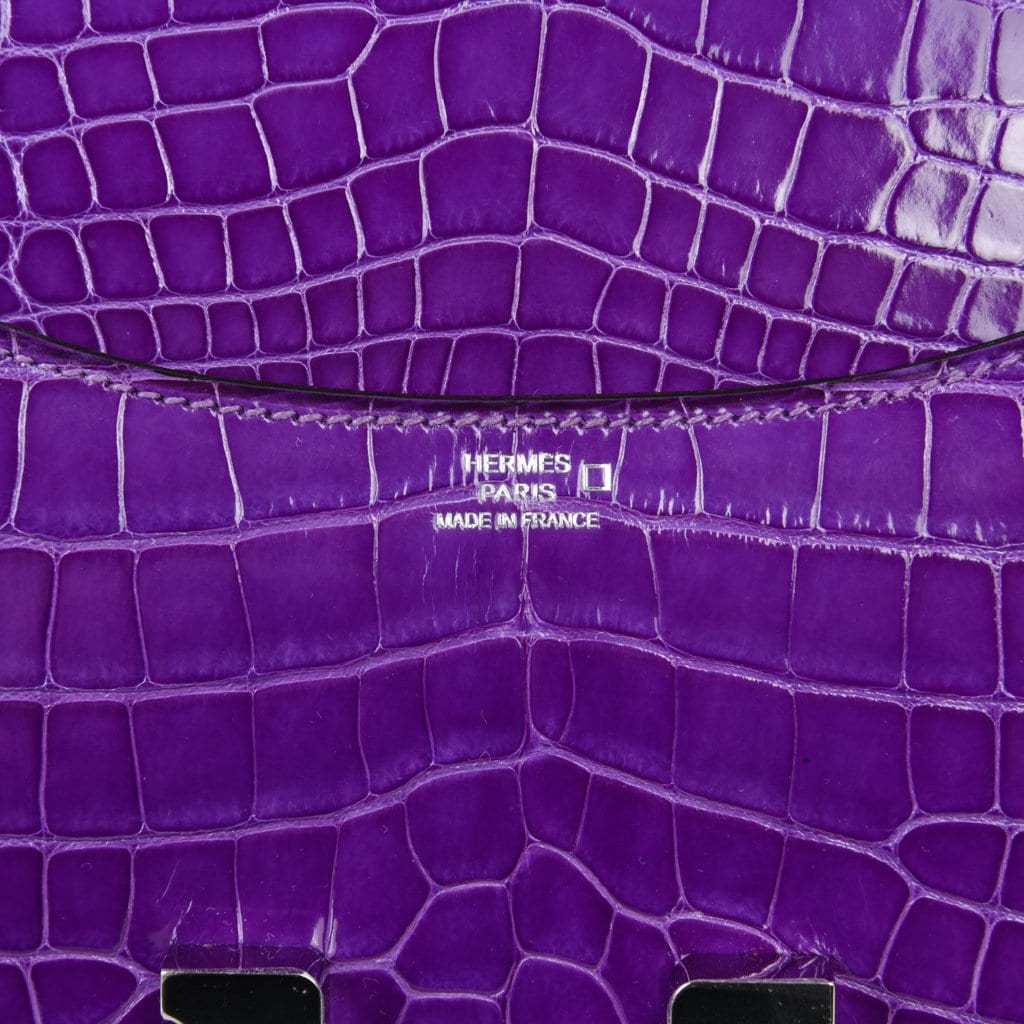 Hermes Constance 18 Black Shiny Alligator Palladium Tiger's Eye Hardwa –  Madison Avenue Couture