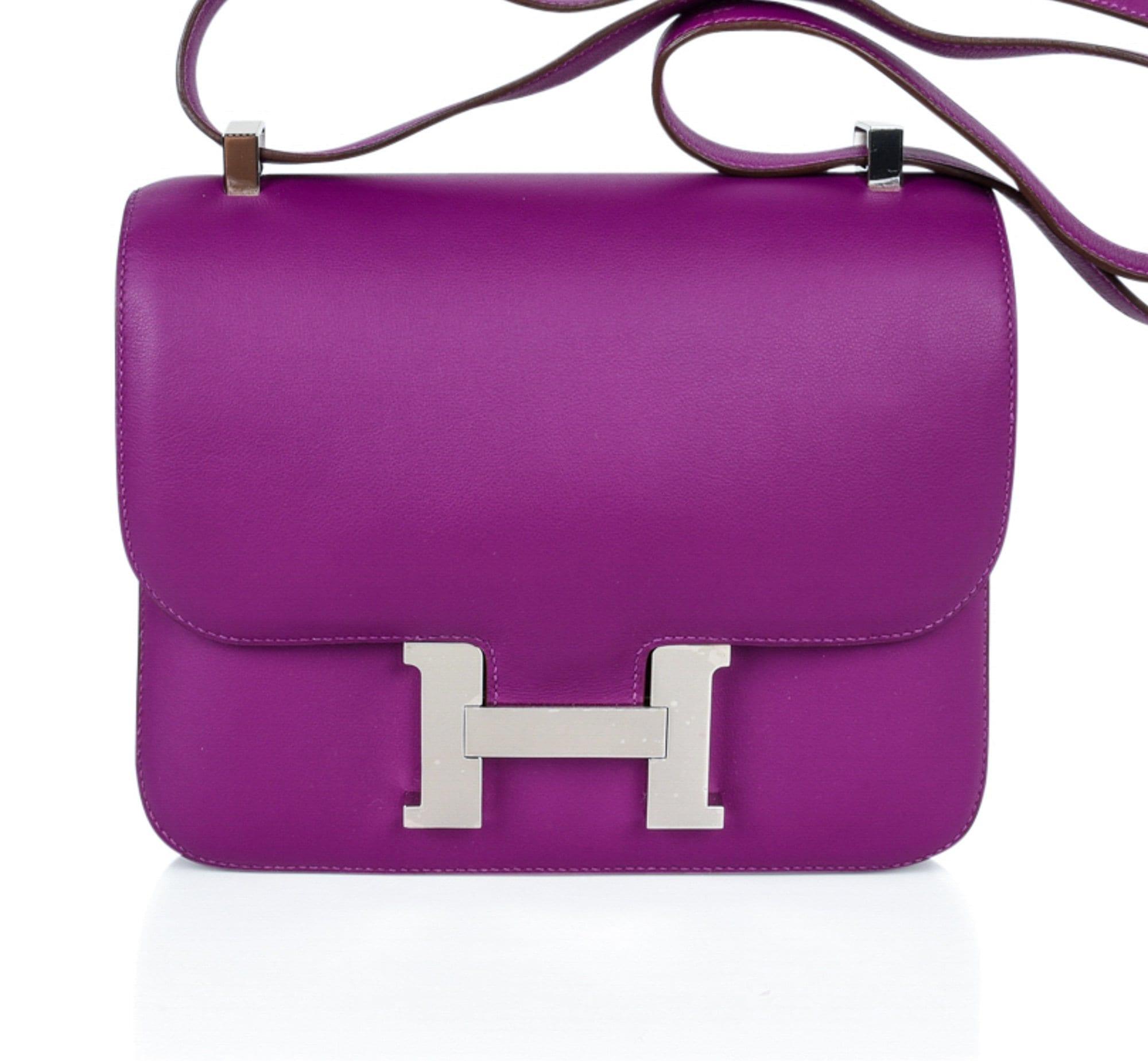 Hermes Kelly Constance Long Wallet Chevre Anemone Purple with Palladium  Hardware