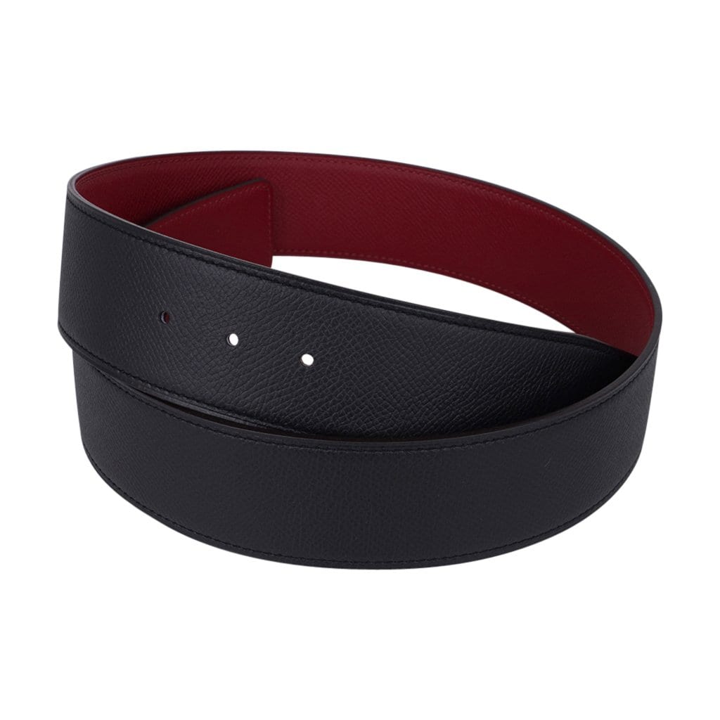 HERMES Lady's buckle belt red X black Vintage Ladies Fashion Goods