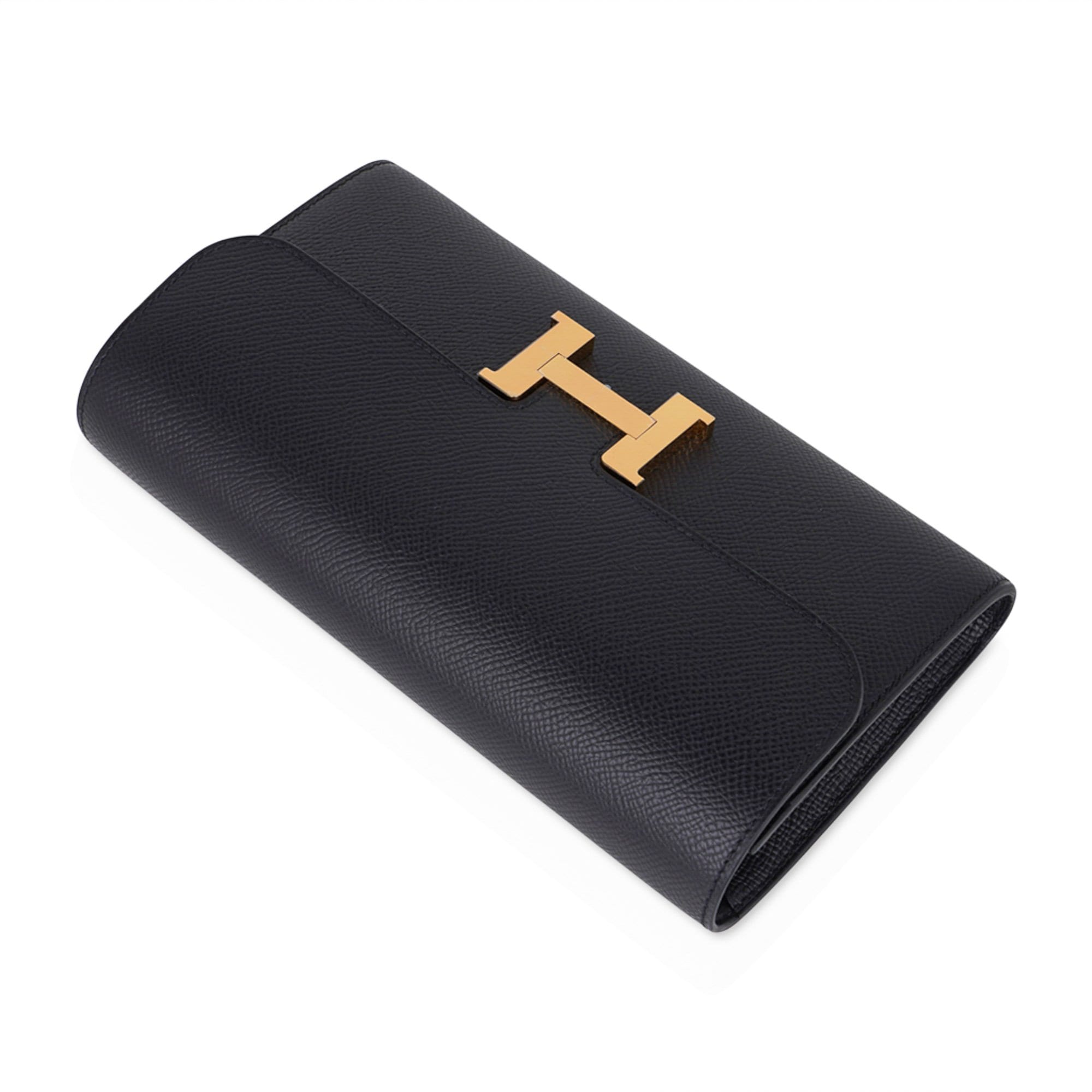 Hermes Constance Long To Go Wallet Black Epsom Gold Hardware