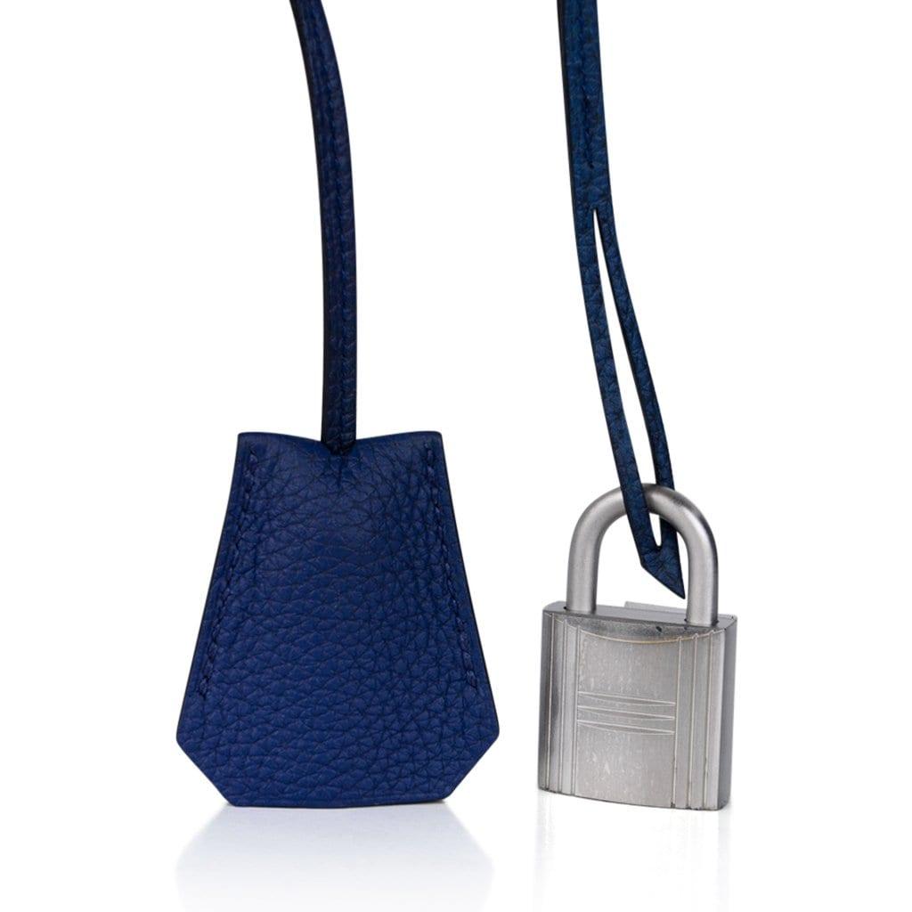 Hermes Birkin Bag 50cm Haut a Courroies Blue Nuit and Black Togo Palladium  Hardware