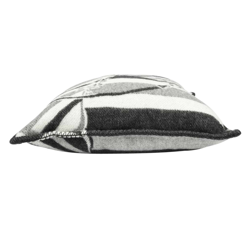 Hermes Pillow / Cushion Couvertures Ecru and Gris Fonce Throw Pillow - mightychic