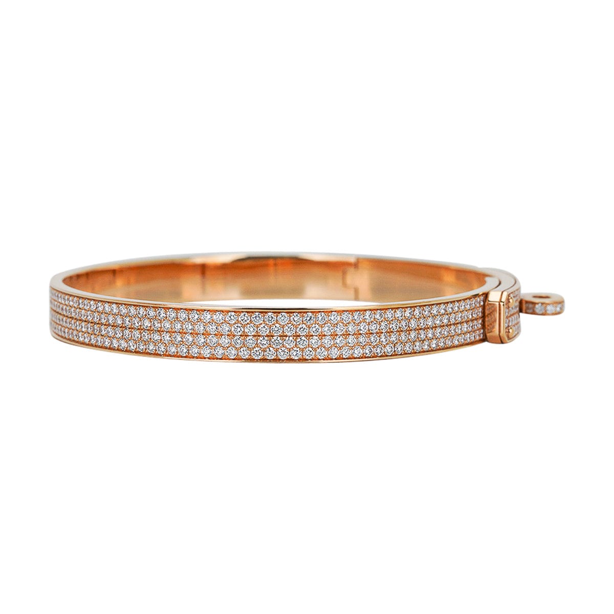 Hermes Kelly Diamond Bracelet 18k Yellow Gold 539 Diamonds Size Small
