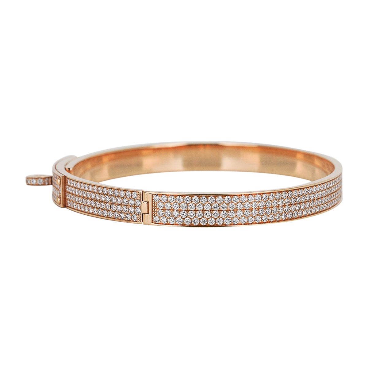 Hermes Kelly Diamond Bracelet 18k Yellow Gold 539 Diamonds Size Small