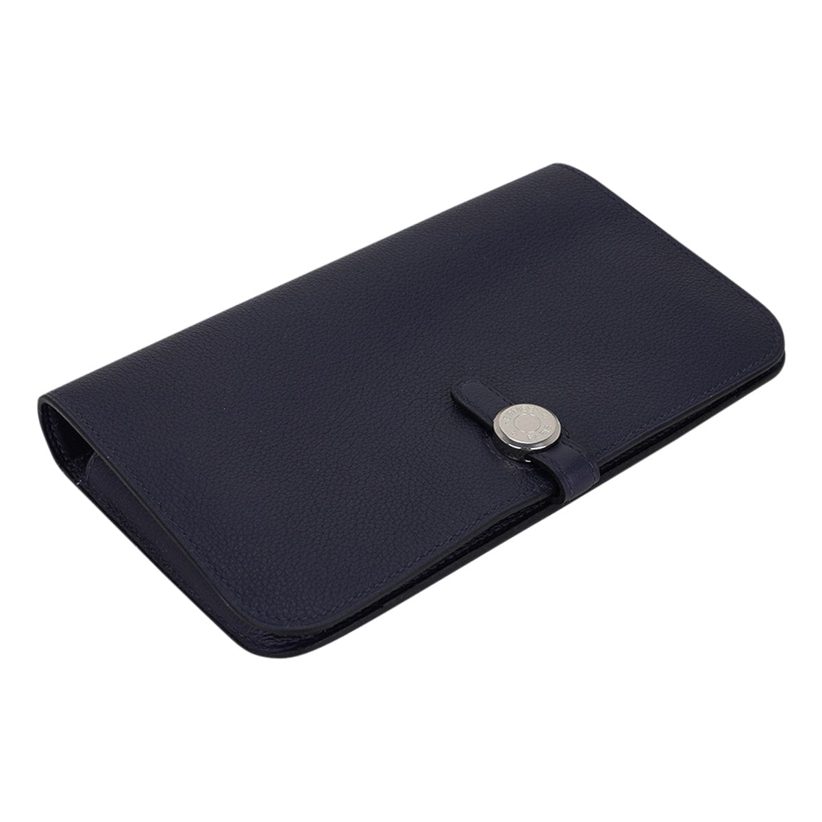 Hermes Dogon Duo Wallet Blue Nuit Evercolor Palladium Hardware – Mightychic