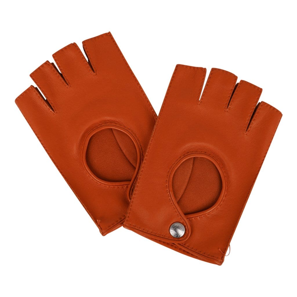 Hermes Men Ebene Deer/Silk Cerf Gloves Sz095, Extra Supple, New!