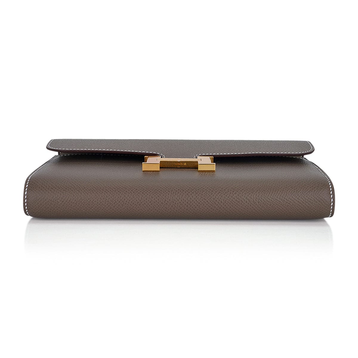 Hermes Constance Long To Go Wallet In Nata And Gold Hardware at