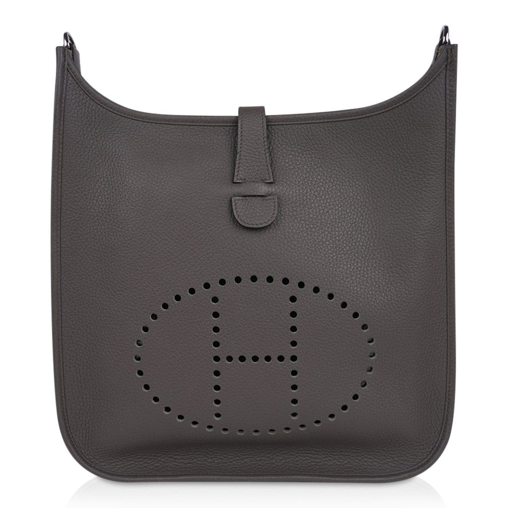 Hermes Leather Palladium Wristlet Cell Phone Crossbody Shoulder Bag Case in  Box