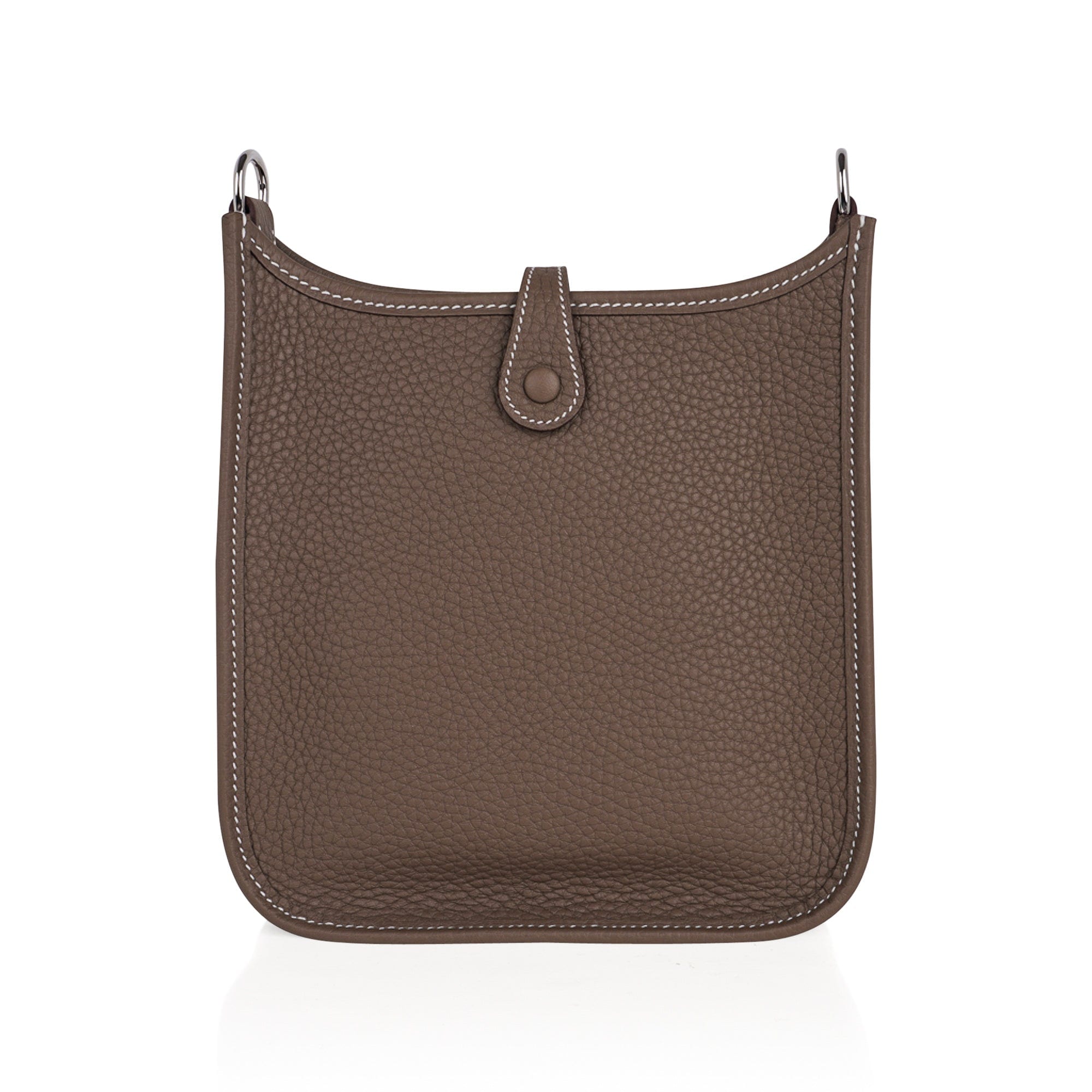 Hermes Mini Evelyne TPM Bag Etoupe Clemence Leather with Palladium
