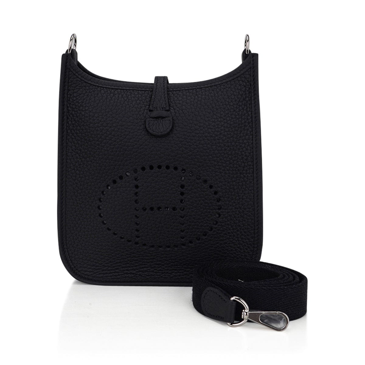 Hermes Mini Evelyne TPM Bag Black Clemence Leather with Palladium Hard –  Mightychic