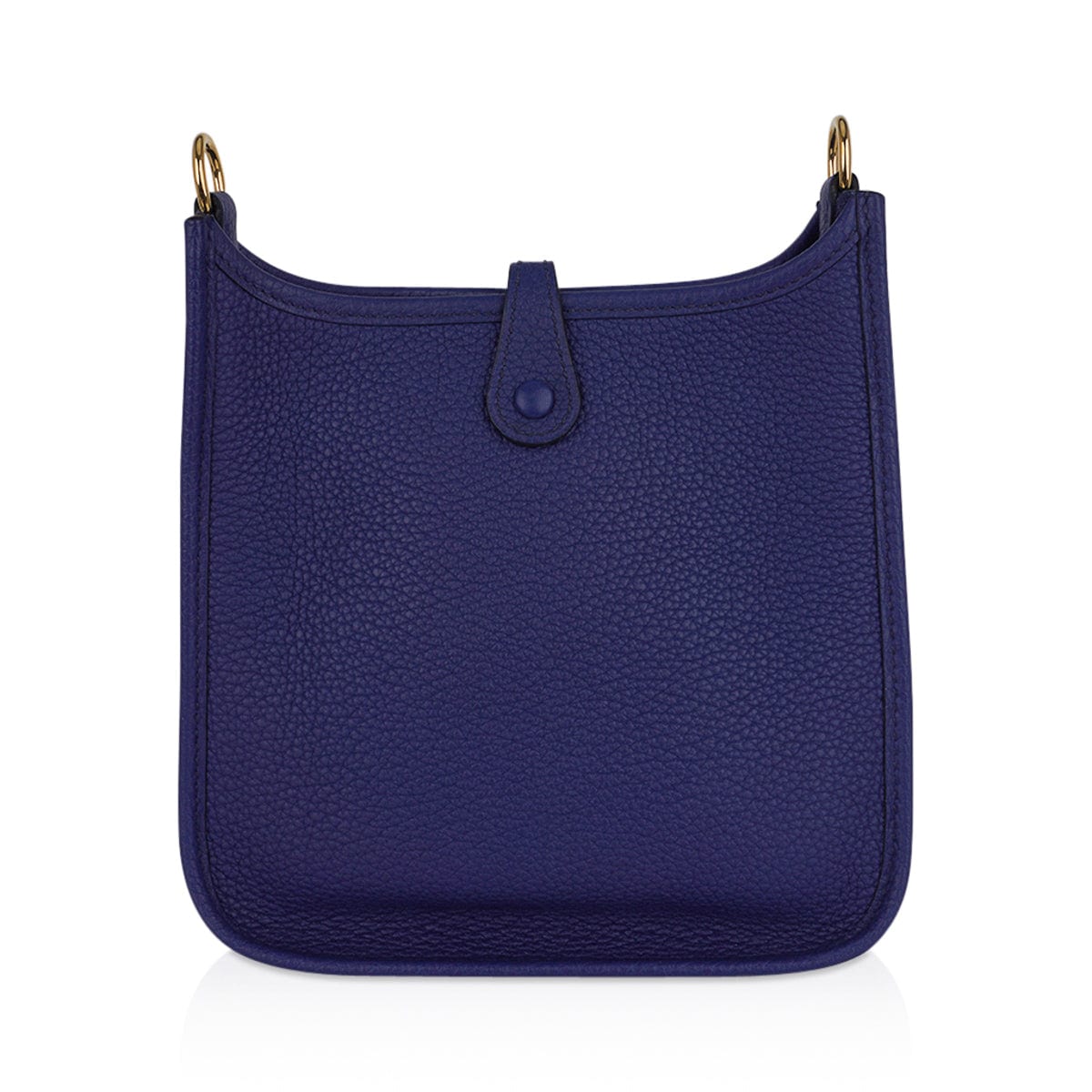 Authentic! Hermes Evelyne Blue Jean Clemence Leather GM Handbag Purse