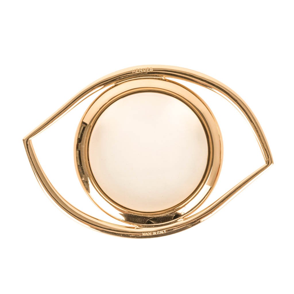 Hermes Eye of Cleopatra Magnifying Glass Golden Brass - mightychic