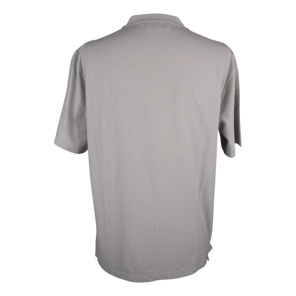 Hermes Men's T-Shirt with Pocket Gray Short Sleeve M New w/ Box