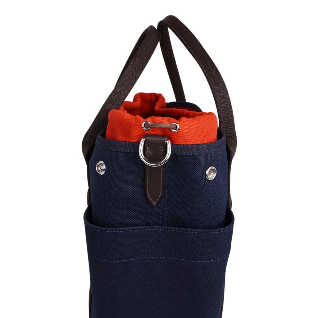 HERMES Vespa TPM Shoulder Bag Leather Blue Thalassa □G Excellent w/Dust  bag, Box