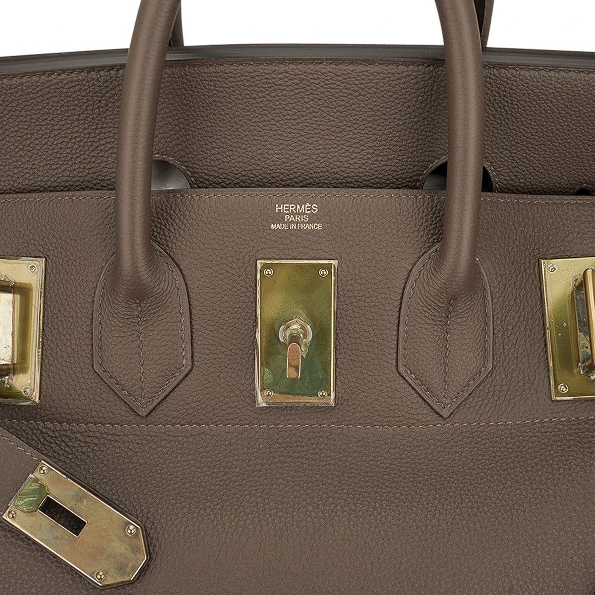 Hermes Birkin 50 HAC Bag Etoupe Togo Leather Brass Hardware Rare –  Mightychic