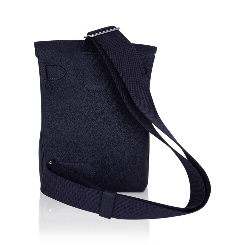 Hermès Hac A Dos Pm Backpack In Bleu Nuit Togo With Palladium