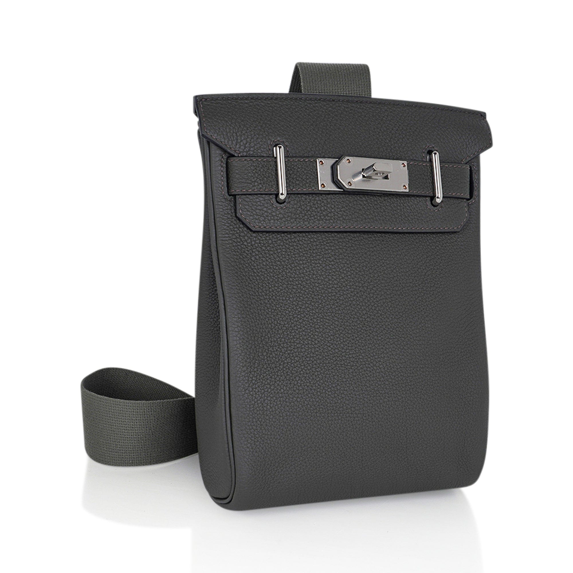 Hermes Hac a Dos PM Bag Vert de Gris Togo Leather with Palladium Hardware