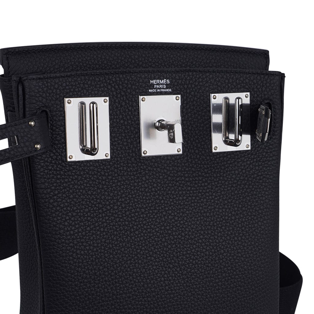 Hermes Hac a Dos PM Bag Black Togo Leather with Palladium Hardware